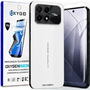 Etui na telefon Xiaomi Poco F8 Pro Białe Oxygen Ultimate + Super Folia
