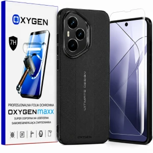 Etui na telefon Honor 400 Pro Czarne Oxygen Ultimate + Super Folia