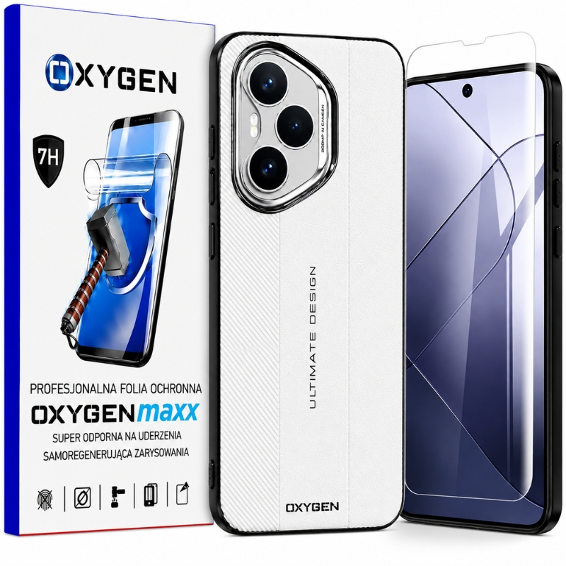 Etui na telefon Honor 400 Pro Białe Oxygen Ultimate + Super Folia