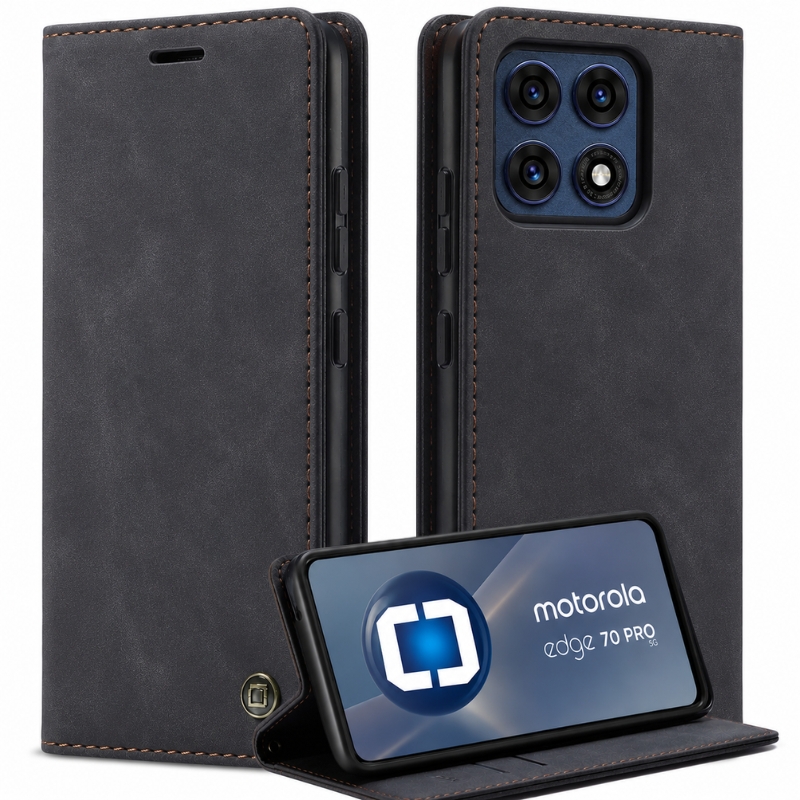 Etui na telefon Motorola Edge 70 Pro Czarne Oxygen BooK