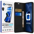 Etui na telefon Motorola Edge 70 Pro Czarne Oxygen BooK + Super Folia