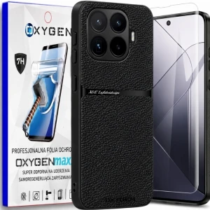Etui na telefon Xiaomi 17T Pro Czarne Oxygen LUXE + Super Folia