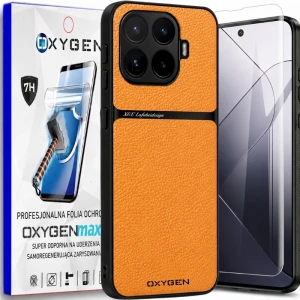Etui na telefon Xiaomi 17T Pro Pomarańczowe Oxygen LUXE + Super Folia