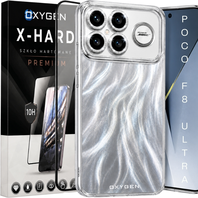 Etui na telefon Poco F8 Ultra Oxygen LUNA + Szkło Hartowane X-HARD