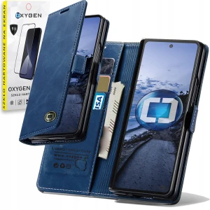 Etui na telefon Samsung Galaxy Z Fold 8 Ultra Niebieskie Oxygen BooK + Szkło Hartowane