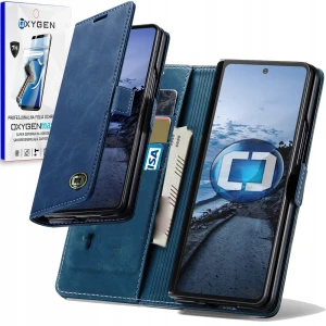 Etui na telefon Samsung Galaxy Z Fold 8 Ultra Niebieskie Oxygen BooK + Super Folia
