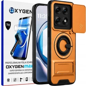 Etui na telefon Motorola Edge 70 Pro Pomarańczowe Oxygen XR + Super Folia