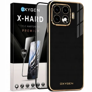 Etui na telefon Realme 16 Pro Czarne Oxygen GLOW + Szkło Hartowane X-HARD