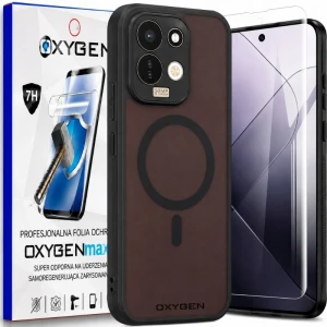 Etui na telefon Xiaomi Redmi 17 Czarne Oxygen MAT MagSafe + Super Folia