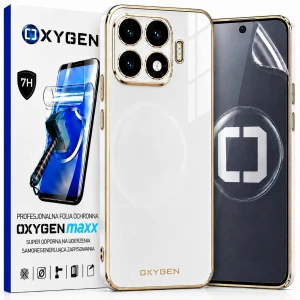 Etui na telefon Xiaomi 17T Pro Białe Oxygen GLOW + Super Folia