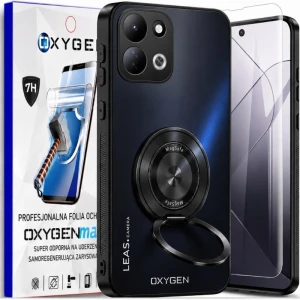 Etui na telefon Redmi Redmi 17 5G Czarne Oxygen LEAS + Super Folia