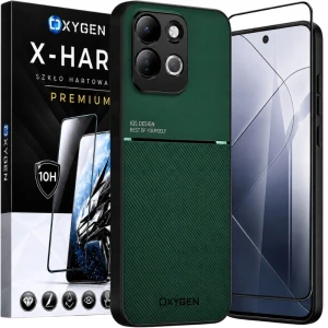 Etui na telefon Redmi Redmi 17 5G Zielone Oxygen IQS + Szkło Hartowane X-HARD