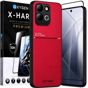 Etui na telefon Redmi Redmi 17 5G Czerwone Oxygen IQS + Szkło Hartowane X-HARD