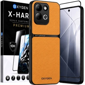 Etui na telefon Redmi 17 5G Pomarańczowe Oxygen LUXE MagSafe + Szkło Hartowane X-HARD