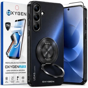 Etui na telefon Samsung Galaxy S26 FE Czarne Oxygen LEAS + Super Folia