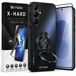 Etui na telefon Samsung Galaxy S26 FE Czarne Oxygen LEAS + Szkło Hartowane X-HARD