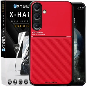 Etui na telefon Samsung Galaxy S26 FE Czerwone Oxygen IQS + Szkło Hartowane X-HARD