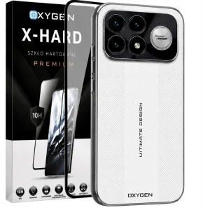 Etui na telefon POCO F9 Ultra Białe Oxygen Ultimate + Szkło Hartowane X-HARD