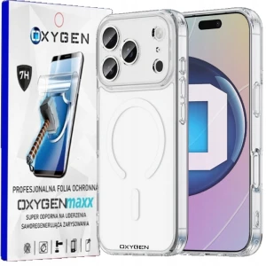 Etui na telefon Apple iPhone 18 Pro Max Bezbarwne Oxygen PURE MaGsafe + Super Folia