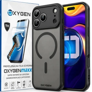 Etui na telefon Apple iPhone 18 Pro Max Czarne Oxygen MAT MagSafe + Super Folia