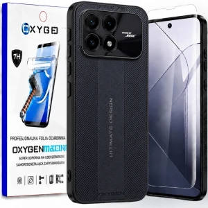 Etui na telefon POCO F9 Pro Czarne Oxygen Ultimate + Super Folia