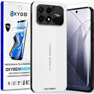 Etui na telefon POCO F9 Pro Białe Oxygen Ultimate + Super Folia
