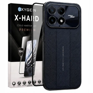 Etui na telefon POCO F9 Pro Czarne Oxygen Ultimate + Szkło Hartowane X-HARD