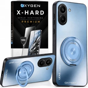 Etui na telefon POCO X8 Pro Niebieskie Oxygen Leas MAGSAFE + Szkło Hartowane X-HARD