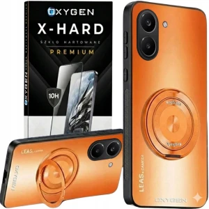 Etui na telefon POCO X8 Pro Pomarańczowe Oxygen Leas MAGSAFE + Szkło Hartowane X-HARD