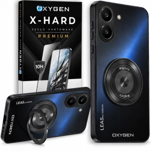 Etui na telefon POCO X8 Pro Czarne Oxygen Leas MAGSAFE + Szkło Hartowane X-HARD