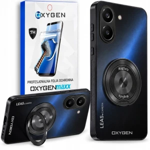 Etui na telefon POCO X8 Pro Czarne Oxygen Leas MAGSAFE + Super Folia