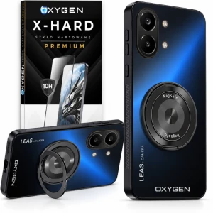 Etui na telefon POCO X8 Pro Max Czarne Oxygen Leas MAGSAFE + Szkło Hartowane X-HARD