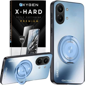 Etui na telefon POCO X8 Pro Max Niebieskie Oxygen Leas MAGSAFE + Szkło Hartowane X-HARD