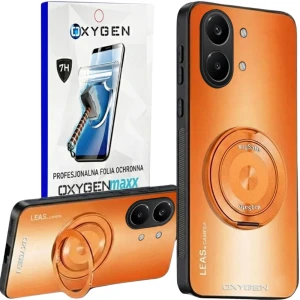 Etui na telefon POCO X8 Pro Max Pomarańczowe Oxygen Leas MAGSAFE + Super Folia