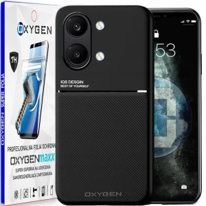 Etui na telefon POCO X8 Pro Max Czarne Oxygen IQS + Super Folia