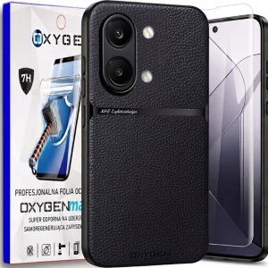 Etui na telefon POCO X8 Pro Max Czarne Oxygen LUXE MagSafe + Super Folia