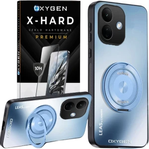 Etui na telefon Redmi Note 17 Pro 5G Niebieskie Oxygen Leas MAGSAFE + Szkło Hartowane X-HARD