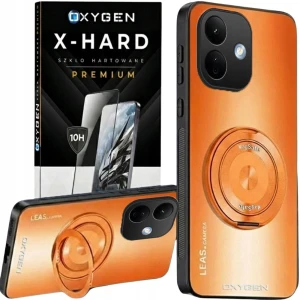 Etui na telefon Redmi Note 17 Pro 5G Pomarańczowe Oxygen Leas MAGSAFE + Szkło Hartowane X-HARD