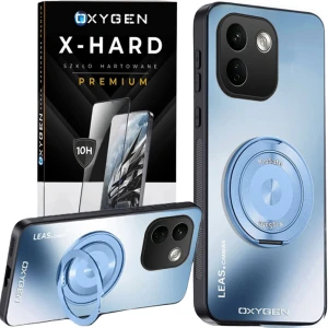 Etui na telefon Redmi Redmi Note 17 Pro Max 5G Niebieskie Oxygen Leas MAGSAFE + Szkło Hartowane X-HARD