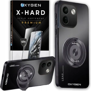 Etui na telefon Redmi Redmi Note 17 Pro Max 5G Czarne Oxygen Leas MAGSAFE + Szkło Hartowane X-HARD