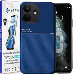 Etui na telefon Redmi Note 17 5G Niebieskie Oxygen IQS + Super Folia
