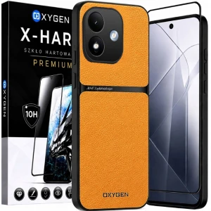 Etui na telefon Redmi Note 17 5G Pomarańczowe Oxygen LUXE MagSafe + Szkło Hartowane X-HARD