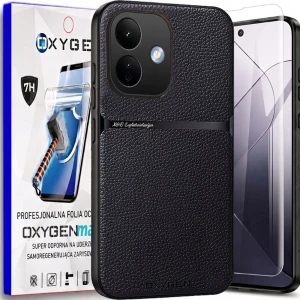 Etui na telefon Redmi Note 17 Pro 5G Czarne Oxygen LUXE MagSafe + Super Folia