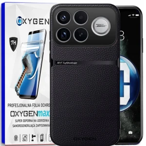 Etui na telefon POCO F9 Pro Czarne Oxygen LUXE MagSafe + Super Folia