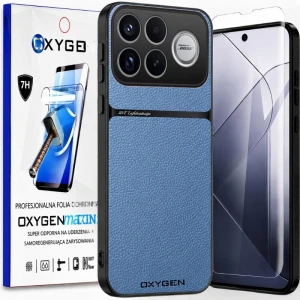 Etui na telefon POCO F9 Ultra Niebieskie Oxygen LUXE MagSafe + Super Folia