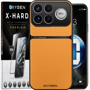 Etui na telefon POCO F9 Pro Pomarańczowe Oxygen LUXE MagSafe + Szkło Hartowane X-HARD