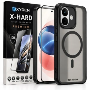 Etui na telefon Redmi Note 17 Pro 5G Czarne Oxygen MAT MagSafe + Szkło Hartowane X-HARD