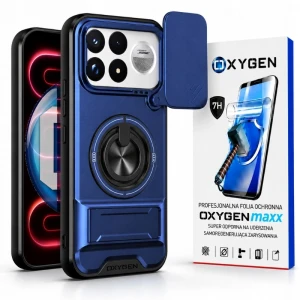 Etui na telefon POCO F9 Ultra Niebieskie Oxygen XR MagSafe + Super Folia