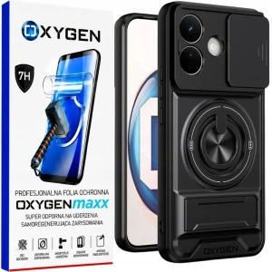Etui na telefon Redmi Note 17 5G Czarne Oxygen XR MagSafe + Super Folia