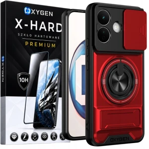 Etui na telefon Redmi Note 17 5G Czerwone Oxygen XR MagSafe + Szkło Hartowane X-HARD